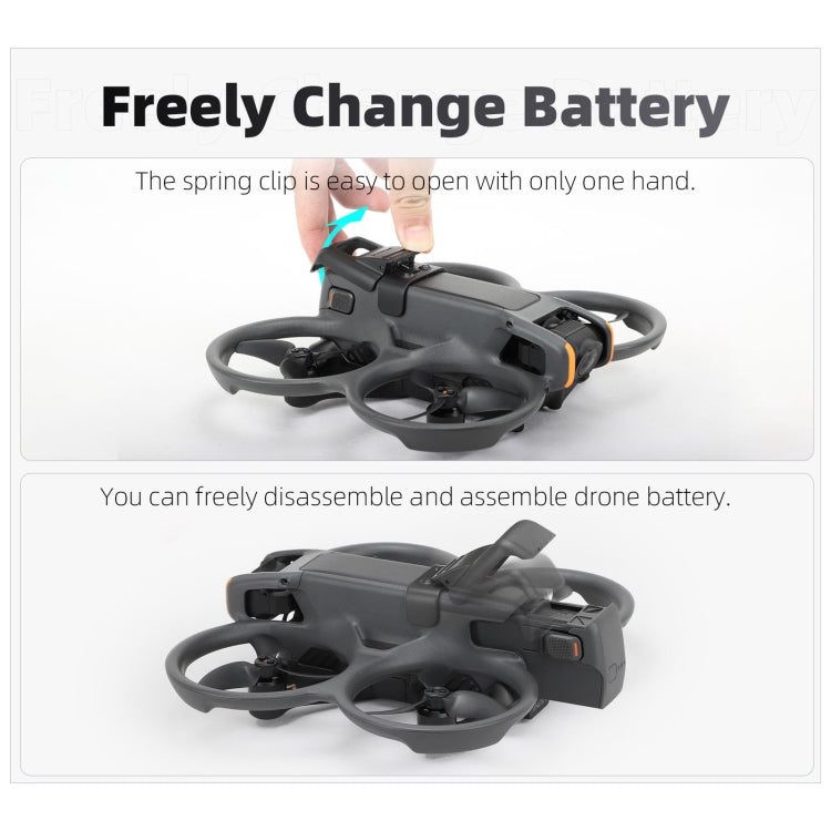 For DJI Avata 2 Sunnylife Battery Anti-release Buckle Clip Lock-up Anti-falling Battery Safety Lock Buckle Guard (Black) by Sunnylife