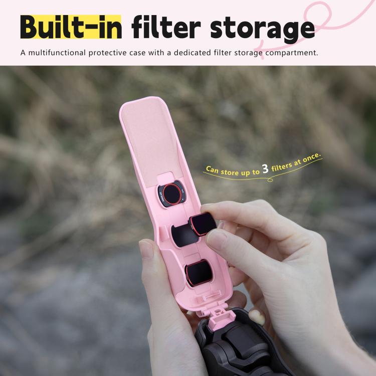For DJI Osmo Pocket 3 STARTRC Storage Box Protective Case with Lanyard (Pink) by STARTRC