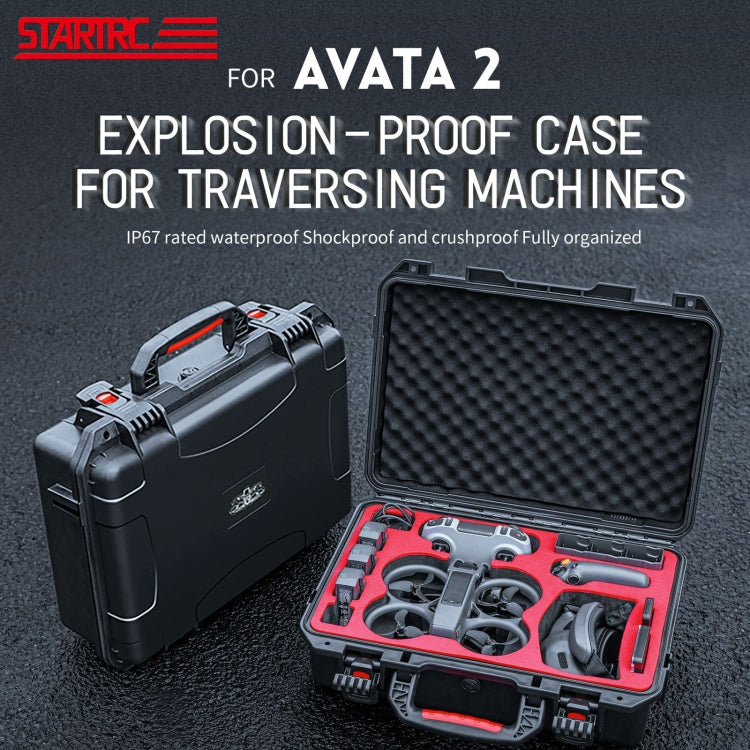 For DJI Avata 2 STARTRC M2 ABS Waterproof Shockproof Suitcase Storage Box (Black) by STARTRC
