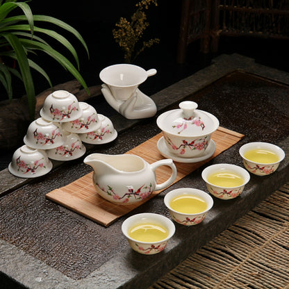 Ceramics Kung Fu Teaware Teapot Teacup Set(Singing Birds and Fragrant Flowers) by bashfashion