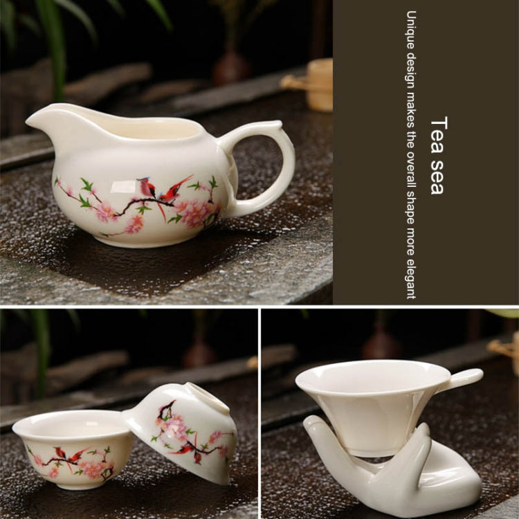 Ceramics Kung Fu Teaware Teapot Teacup Set(Singing Birds and Fragrant Flowers) by bashfashion
