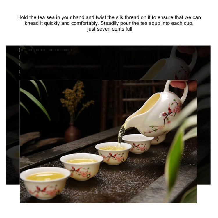 Ceramics Kung Fu Teaware Teapot Teacup Set(Singing Birds and Fragrant Flowers) by bashfashion