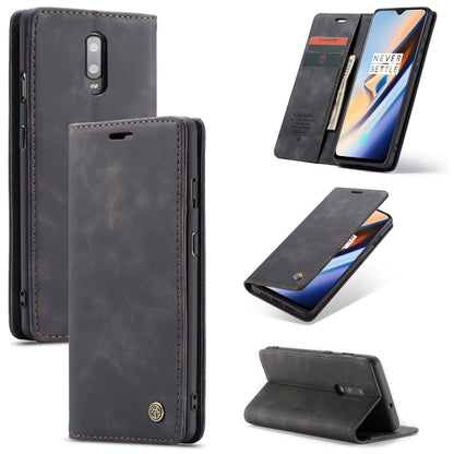 CaseMe-013 Multifunctional Horizontal Flip Leather Case with Card Slot & Holder for OnePlus 7(Black) by CaseMe