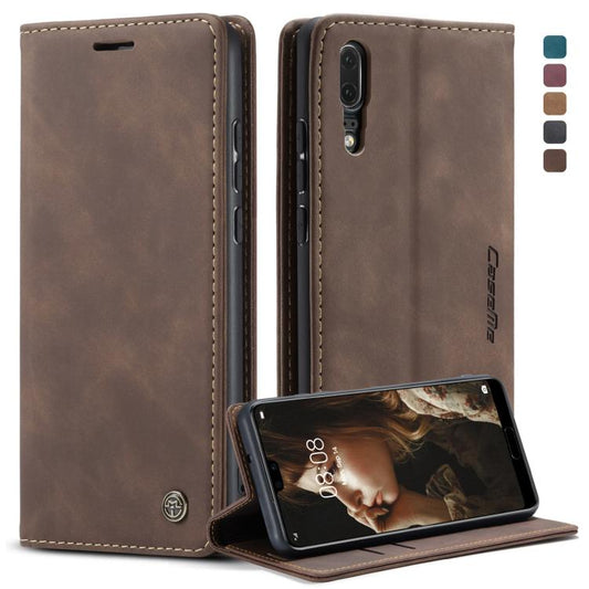 CaseMe-013 Multifunctional Horizontal Flip Leather Case with Card Slot & Holder for Huawei P20(Coffee) by CaseMe