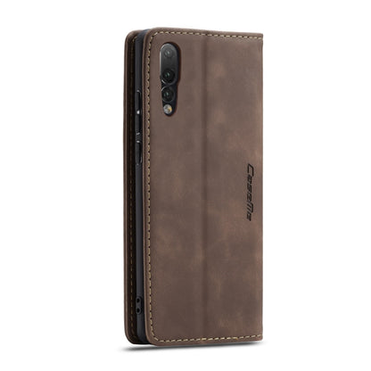 CaseMe-013 Multifunctional Horizontal Flip Leather Case with Card Slot & Holder for Huawei P20(Coffee) by CaseMe