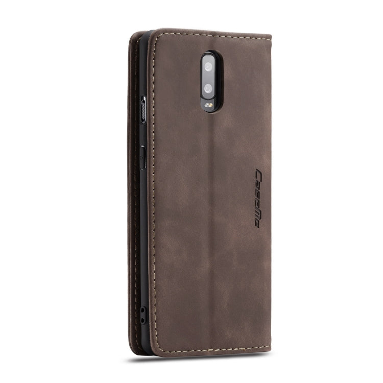 CaseMe-013 Multifunctional Horizontal Flip Leather Case with Card Slot & Holder for OnePlus 7(Coffee) by CaseMe