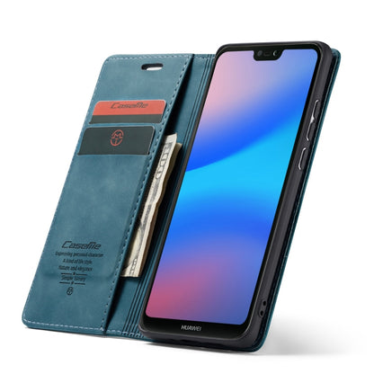 CaseMe-013 Multifunctional Horizontal Flip Leather Case with Card Slot & Holder for Huawei P20 Lite(Blue) by CaseMe