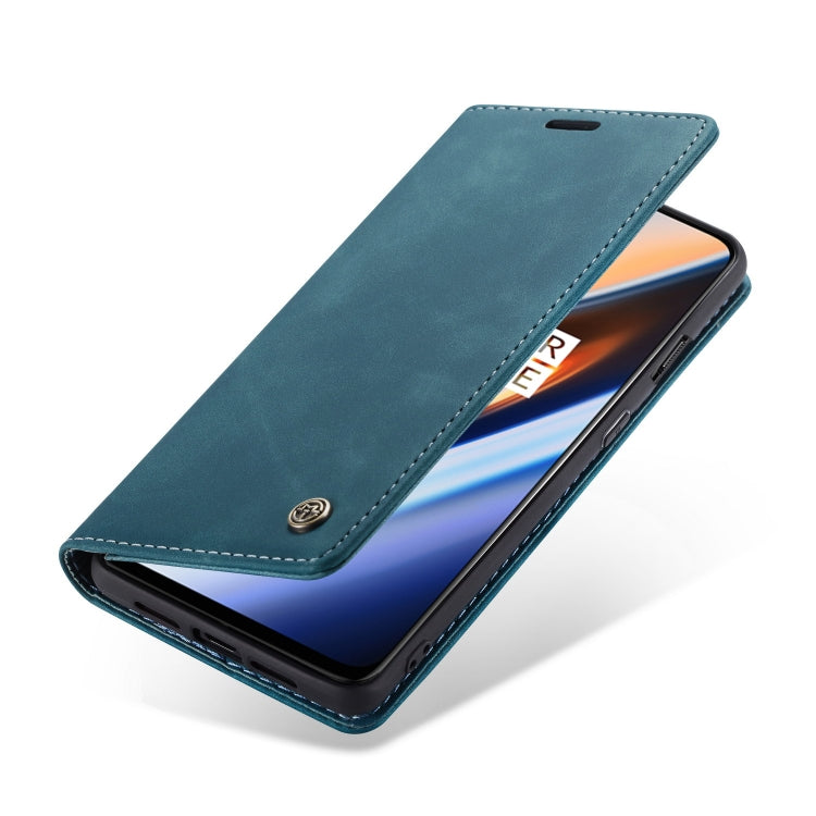 CaseMe-013 Multifunctional Horizontal Flip Leather Case with Card Slot & Holder for OnePlus 7(Blue) by CaseMe