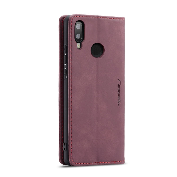 CaseMe-013 Multifunctional Horizontal Flip Leather Case with Card Slot & Holder for Huawei P20 Lite(Wine Red) by CaseMe