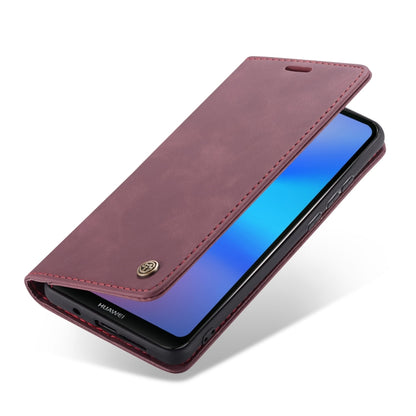 CaseMe-013 Multifunctional Horizontal Flip Leather Case with Card Slot & Holder for Huawei P20 Lite(Wine Red) by CaseMe