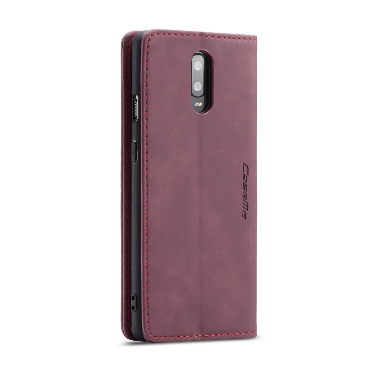 CaseMe-013 Multifunctional Horizontal Flip Leather Case with Card Slot & Holder for Oneplus 7(Wine Red) by CaseMe