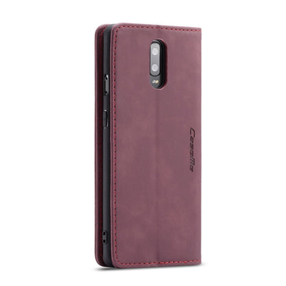 CaseMe-013 Multifunctional Horizontal Flip Leather Case with Card Slot & Holder for Oneplus 7(Wine Red) by CaseMe
