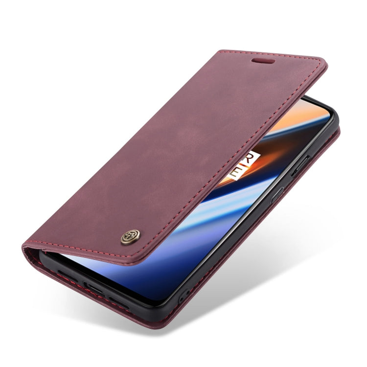 CaseMe-013 Multifunctional Horizontal Flip Leather Case with Card Slot & Holder for Oneplus 7(Wine Red) by CaseMe