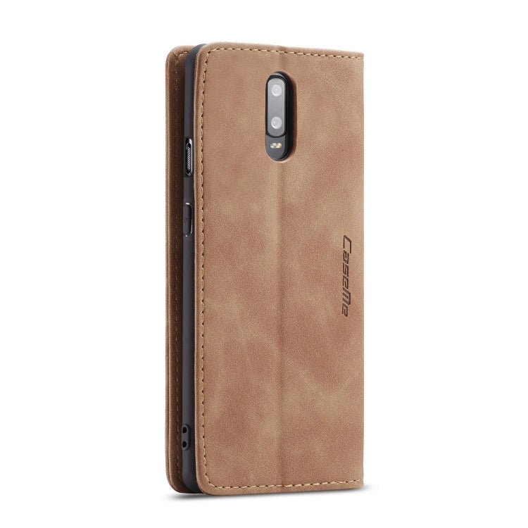 CaseMe-013 Multifunctional Horizontal Flip Leather Case with Card Slot & Holder for OnePlus 7(Brown) by CaseMe