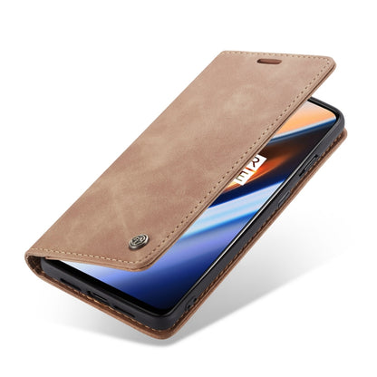 CaseMe-013 Multifunctional Horizontal Flip Leather Case with Card Slot & Holder for OnePlus 7(Brown) by CaseMe