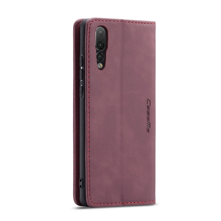 CaseMe-013 Detachable Multifunctional Horizontal Flip Leather Case with Card Slot & Holder for Huawei P20 Pro(Red Wine) by CaseMe