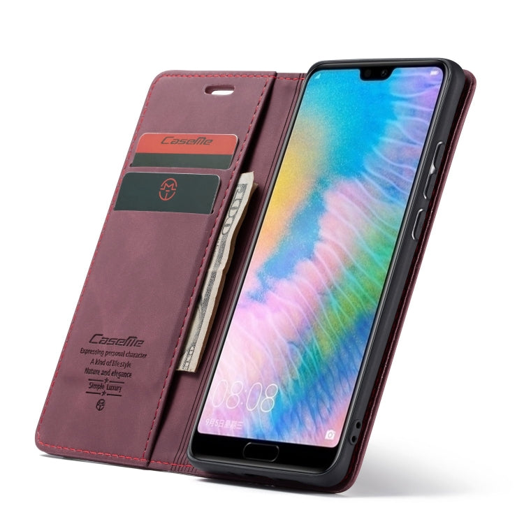 CaseMe-013 Detachable Multifunctional Horizontal Flip Leather Case with Card Slot & Holder for Huawei P20 Pro(Red Wine) by CaseMe