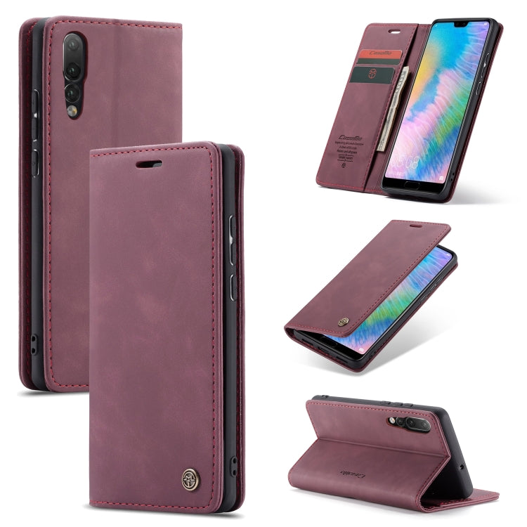 CaseMe-013 Detachable Multifunctional Horizontal Flip Leather Case with Card Slot & Holder for Huawei P20 Pro(Red Wine) by CaseMe