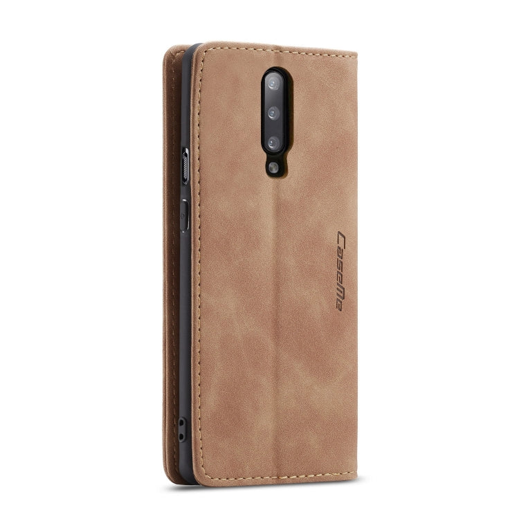 CaseMe-013 Multi-functional Retro Frosted Horizontal Flip Leather Case with Card Slot & Holder & Wallet For OnePlus 7 Pro(Brown) by CaseMe