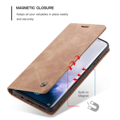 CaseMe-013 Multi-functional Retro Frosted Horizontal Flip Leather Case with Card Slot & Holder & Wallet For OnePlus 7 Pro(Brown) by CaseMe