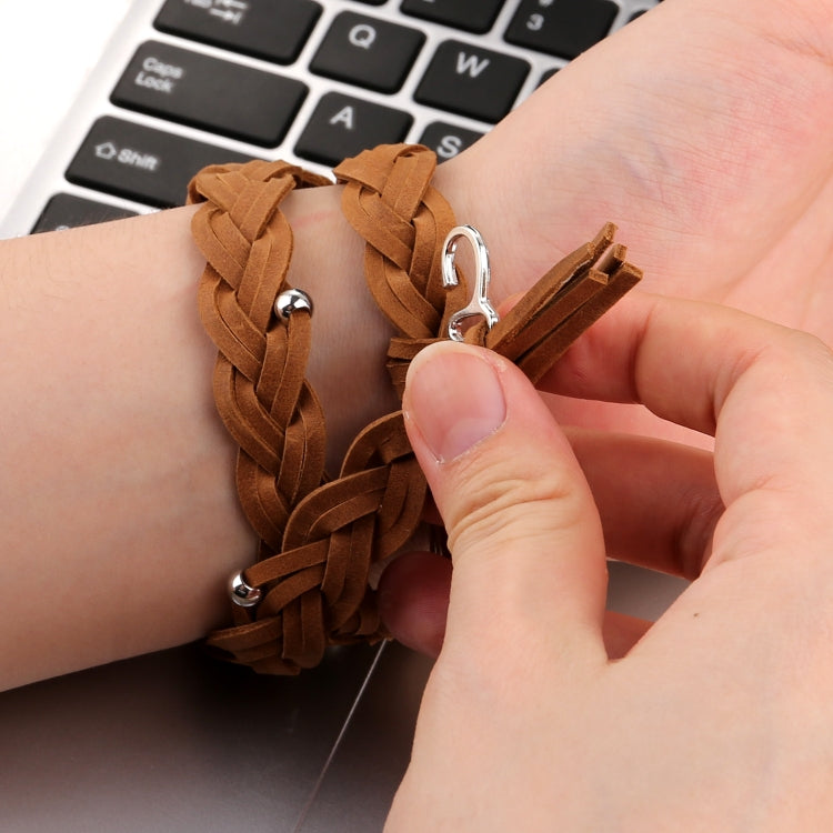 For Fitbit Charge 2 Weave Leather Watch Band(Brown) by bashfashion