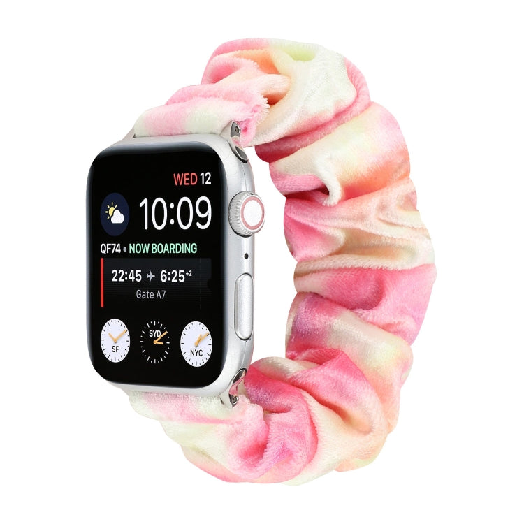 Flannel Hair Ring Strap Watch Band For Apple Watch Series 9&8&7 41mm / SE 3&SE 2&6&SE&5&4 40mm / 3&2&1 38mm(1) by bashfashion