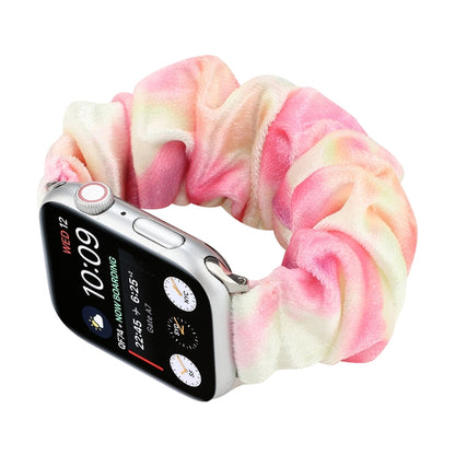 Flannel Hair Ring Strap Watch Band For Apple Watch Series 9&8&7 41mm / SE 3&SE 2&6&SE&5&4 40mm / 3&2&1 38mm(1) by bashfashion