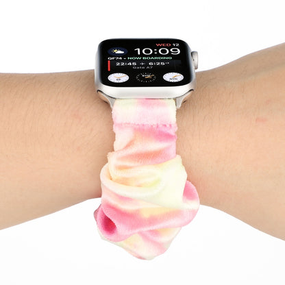 Flannel Hair Ring Strap Watch Band For Apple Watch Series 9&8&7 41mm / SE 3&SE 2&6&SE&5&4 40mm / 3&2&1 38mm(1) by bashfashion