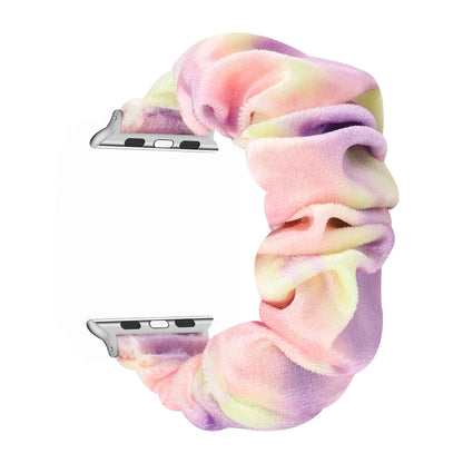 Flannel Hair Ring Strap Watch Band For Apple Watch Series 9&8&7 41mm / SE 3&SE 2&6&SE&5&4 40mm / 3&2&1 38mm(2) by bashfashion