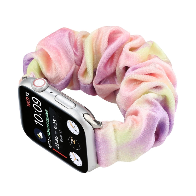 Flannel Hair Ring Strap Watch Band For Apple Watch Series 9&8&7 41mm / SE 3&SE 2&6&SE&5&4 40mm / 3&2&1 38mm(2) by bashfashion