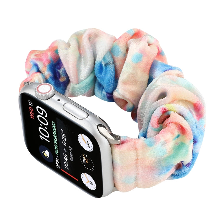 Flannel Hair Ring Strap Watch Band For Apple Watch Series 9&8&7 41mm / SE 3&SE 2&6&SE&5&4 40mm / 3&2&1 38mm(3) by bashfashion