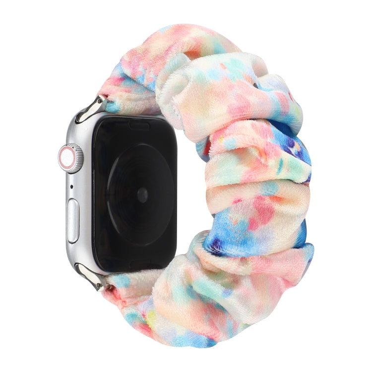 Flannel Hair Ring Strap Watch Band For Apple Watch Series 9&8&7 41mm / SE 3&SE 2&6&SE&5&4 40mm / 3&2&1 38mm(3) by bashfashion