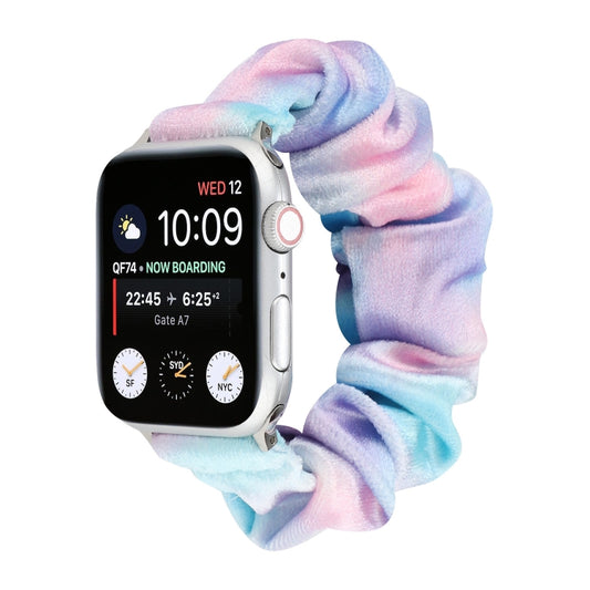 Flannel Hair Ring Strap Watch Band For Apple Watch Series 7 41mm / 6 & SE & 5 & 4 40mm / 3 & 2 & 1 38mm(5) by bashfashion