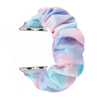 Flannel Hair Ring Strap Watch Band For Apple Watch Series 7 41mm / 6 & SE & 5 & 4 40mm / 3 & 2 & 1 38mm(5) by bashfashion