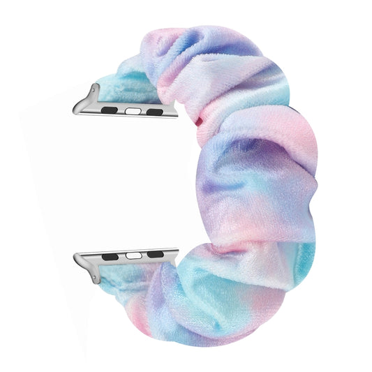 Flannel Hair Ring Strap Watch Band For Apple Watch Series 7 41mm / 6 & SE & 5 & 4 40mm / 3 & 2 & 1 38mm(5) by bashfashion