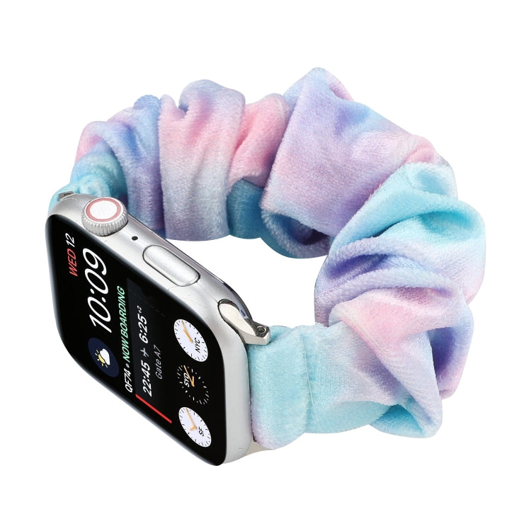 Flannel Hair Ring Strap Watch Band For Apple Watch Series 7 41mm / 6 & SE & 5 & 4 40mm / 3 & 2 & 1 38mm(5) by bashfashion