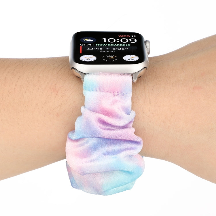 Flannel Hair Ring Strap Watch Band For Apple Watch Series 7 41mm / 6 & SE & 5 & 4 40mm / 3 & 2 & 1 38mm(5) by bashfashion