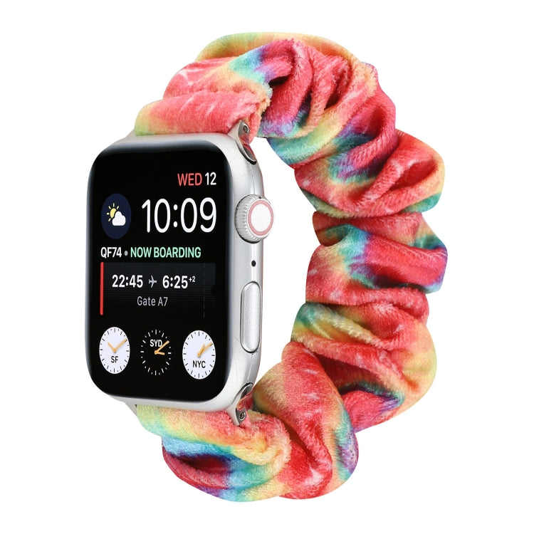 Flannel Hair Ring Strap Watch Band For Apple Watch Series 9&8&7 41mm / SE 3&SE 2&6&SE&5&4 40mm / 3&2&1 38mm(6) by bashfashion