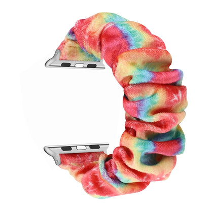 Flannel Hair Ring Strap Watch Band For Apple Watch Series 9&8&7 41mm / SE 3&SE 2&6&SE&5&4 40mm / 3&2&1 38mm(6) by bashfashion