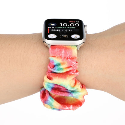 Flannel Hair Ring Strap Watch Band For Apple Watch Series 9&8&7 41mm / SE 3&SE 2&6&SE&5&4 40mm / 3&2&1 38mm(6) by bashfashion