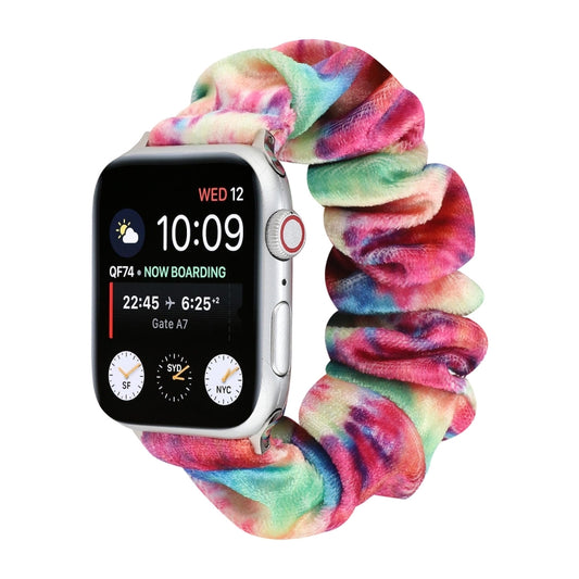 Flannel Hair Ring Strap Watch Band For Apple Watch Series 9&8&7 41mm / SE 3&SE 2&6&SE&5&4 40mm / 3&2&1 38mm(8) by bashfashion