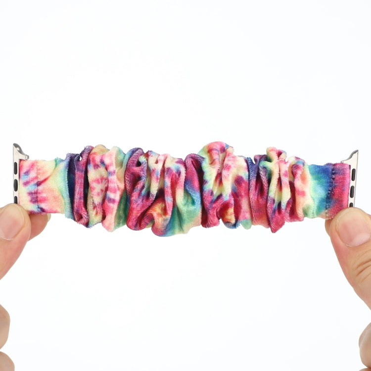 Flannel Hair Ring Strap Watch Band For Apple Watch Series 9&8&7 41mm / SE 3&SE 2&6&SE&5&4 40mm / 3&2&1 38mm(8) by bashfashion