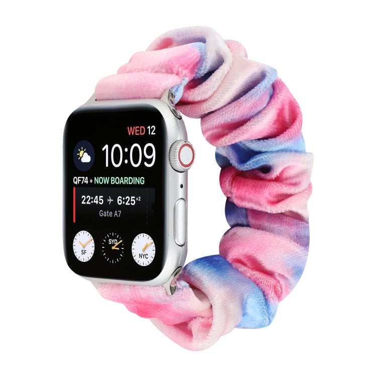 Flannel Hair Ring Strap Watch Band For Apple Watch Series 9&8&7 41mm / SE 3&SE 2&6&SE&5&4 40mm / 3&2&1 38mm(10) by bashfashion