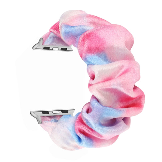 Flannel Hair Ring Strap Watch Band For Apple Watch Series 9&8&7 41mm / SE 3&SE 2&6&SE&5&4 40mm / 3&2&1 38mm(10) by bashfashion