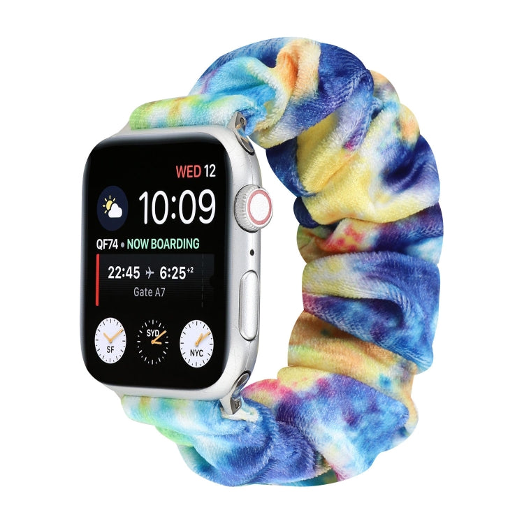 Flannel Hair Ring Strap Watch Band For Apple Watch Series 9&8&7 41mm / SE 3&SE 2&6&SE&5&4 40mm / 3&2&1 38mm(11) by bashfashion