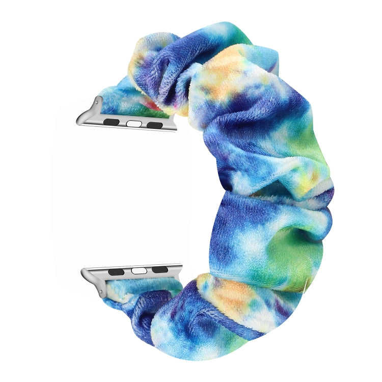 Flannel Hair Ring Strap Watch Band For Apple Watch Series 9&8&7 41mm / SE 3&SE 2&6&SE&5&4 40mm / 3&2&1 38mm(11) by bashfashion