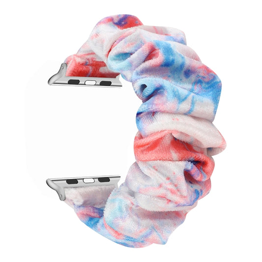 Flannel Hair Ring Strap Watch Band For Apple Watch Series 9&8&7 41mm / SE 3&SE 2&6&SE&5&4 40mm / 3&2&1 38mm(12) by bashfashion
