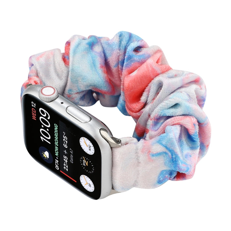 Flannel Hair Ring Strap Watch Band For Apple Watch Series 9&8&7 41mm / SE 3&SE 2&6&SE&5&4 40mm / 3&2&1 38mm(12) by bashfashion
