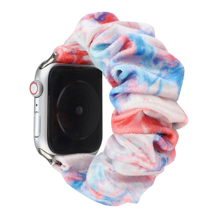 Flannel Hair Ring Strap Watch Band For Apple Watch Series 9&8&7 41mm / SE 3&SE 2&6&SE&5&4 40mm / 3&2&1 38mm(12) by bashfashion
