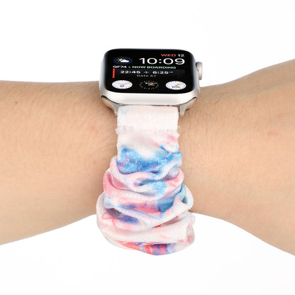 Flannel Hair Ring Strap Watch Band For Apple Watch Series 9&8&7 41mm / SE 3&SE 2&6&SE&5&4 40mm / 3&2&1 38mm(12) by bashfashion